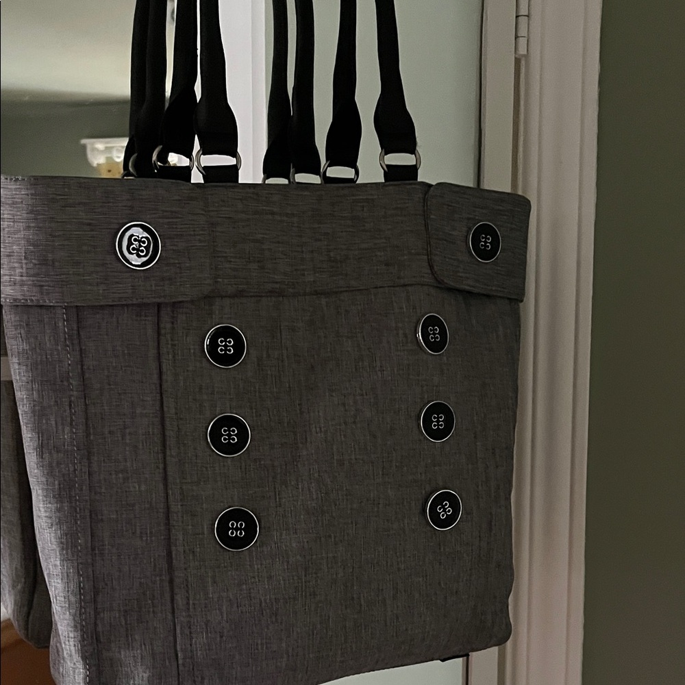 Gray women’s Tote Bag with Button Accent
Like new